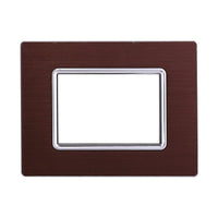 ETTROIT Placca In Alluminio Serie Space 3P Colore Bronzo Compatibile Con Bticino Living Light