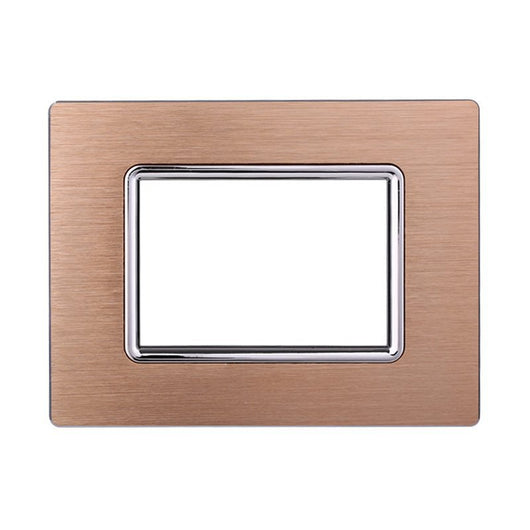 Placca In Alluminio Serie Space 3P Colore Oro Compatibile Con Bticino Living Light