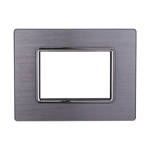 ETTROIT Placca In Alluminio Serie Space 3P Colore Silver Lucido Compatibile Con Bticino Living Light