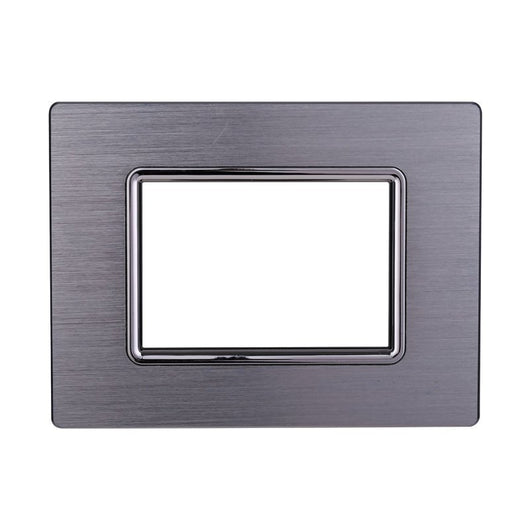 ETTROIT Placca In Alluminio Serie Space 3P Colore Silver Lucido Compatibile Con Bticino Living Light