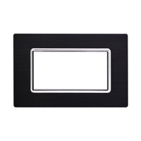 ETTROIT Placca In Alluminio Serie Space 4P Colore Nero Compatibile Con Bticino Living Light
