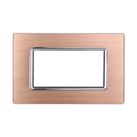 ETTROIT Placca In Alluminio Serie Space 4P Colore Oro Compatibile Con Bticino Living Light