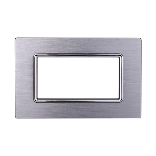 Placca In Alluminio Serie Space 4P Colore Silver Lucido Compatibile Con Bticino Living Light