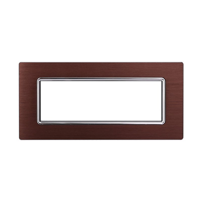 Placca In Alluminio Serie Space 7P Colore Bronzo Compatibile Con Bticino Living Light