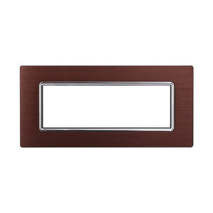 Placca In Alluminio Serie Space 7P Colore Bronzo Compatibile Con Bticino Living Light