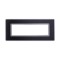 ETTROIT Placca In Alluminio Serie Space 7P Colore Nero Compatibile Con Bticino Living Light