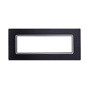 ETTROIT Placca In Alluminio Serie Space 7P Colore Nero Compatibile Con Bticino Living Light
