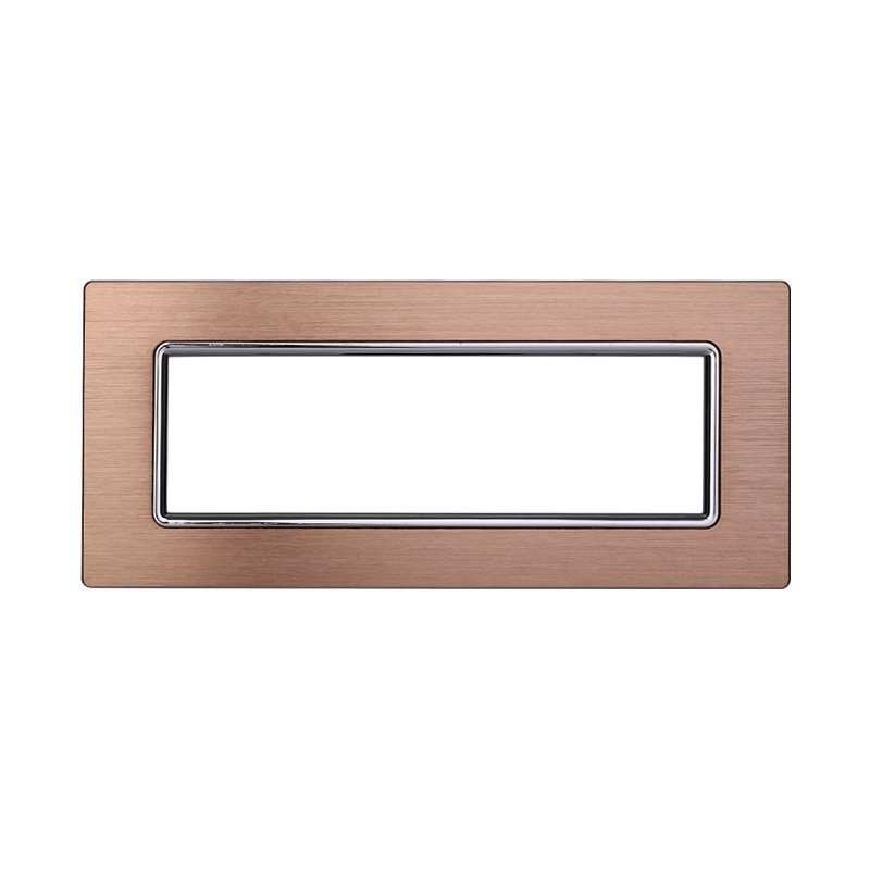 ETTROIT Placca In Alluminio Serie Space 7P Colore Oro Compatibile Con Bticino Living Light