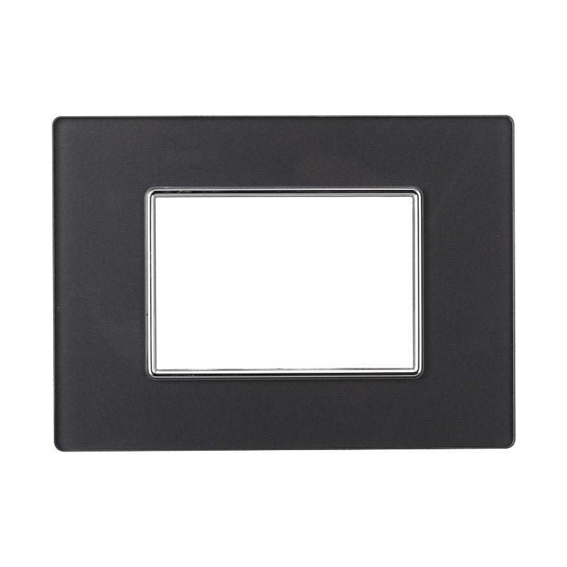 ETTROIT Placca In Vetro Serie Moon 3P Colore Acciaio Scuro Compatibile Con Bticino Axolute