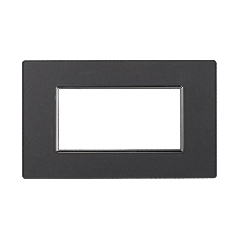 ETTROIT Placca In Vetro Serie Moon 4P Colore Acciaio Scuro Compatibile Con Bticino Axolute