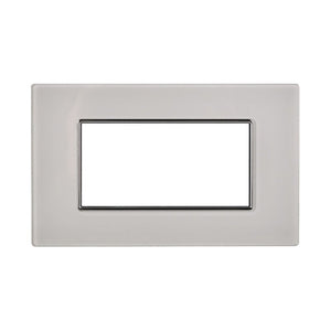 Placca In Vetro Serie Moon 4P Colore Bianco Compatibile Con Bticino Axolute
