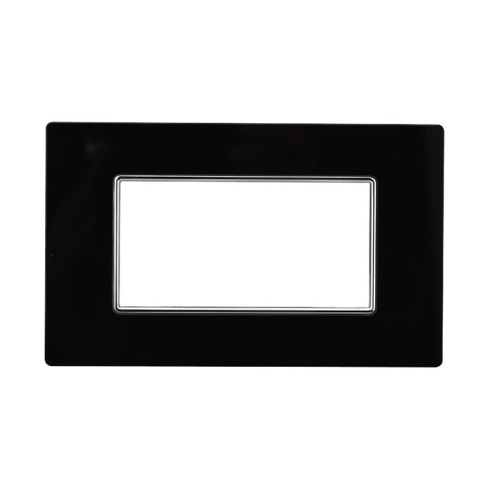 Placca In Vetro Serie Moon 4P Colore Nero Compatibile Con Bticino Axolute