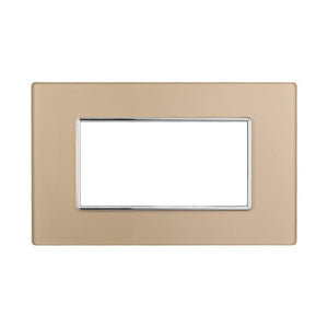 Placca In Vetro Serie Moon 4P Colore Oro Compatibile Con Bticino Axolute