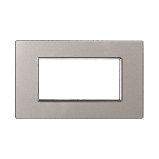 Placca In Vetro Serie Moon 4P Colore Silver Compatibile Con Bticino Axolute