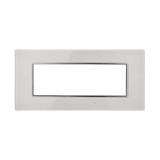 Placca In Vetro Serie Moon 6P Colore Bianco Compatibile Con Bticino Axolute