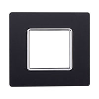 ETTROIT Placca In Vetro Serie Solar 2P Colore Acciaio Scuro Compatibile Con Bticino Matix