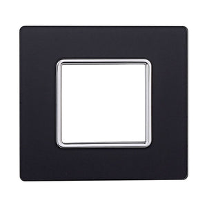 ETTROIT Placca In Vetro Serie Solar 2P Colore Acciaio Scuro Compatibile Con Bticino Matix