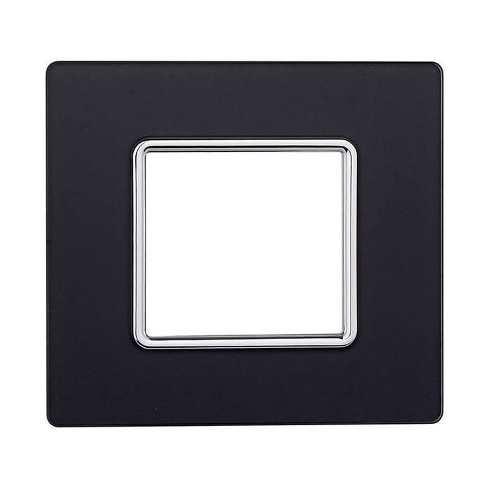 ETTROIT Placca In Vetro Serie Solar 2P Colore Acciaio Scuro Compatibile Con Bticino Matix