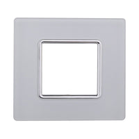 ETTROIT Placca In Vetro Serie Solar 2P Colore Bianco Compatibile Con Bticino Matix
