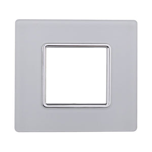 ETTROIT Placca In Vetro Serie Solar 2P Colore Bianco Compatibile Con Bticino Matix