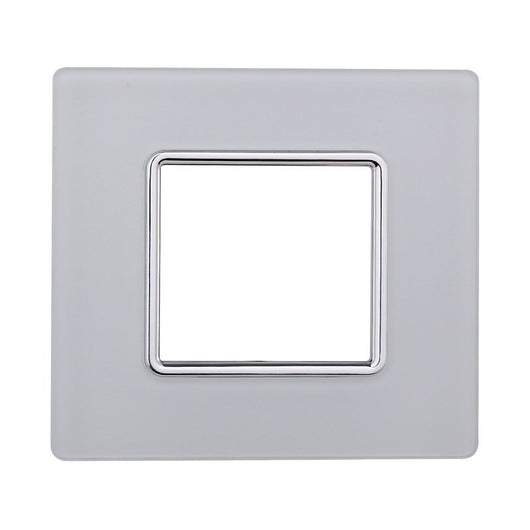 ETTROIT Placca In Vetro Serie Solar 2P Colore Bianco Compatibile Con Bticino Matix