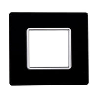 ETTROIT Placca In Vetro Serie Solar 2P Colore Nero Compatibile Con Bticino Matix