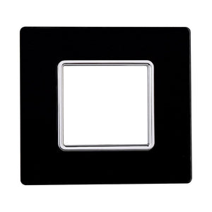 ETTROIT Placca In Vetro Serie Solar 2P Colore Nero Compatibile Con Bticino Matix
