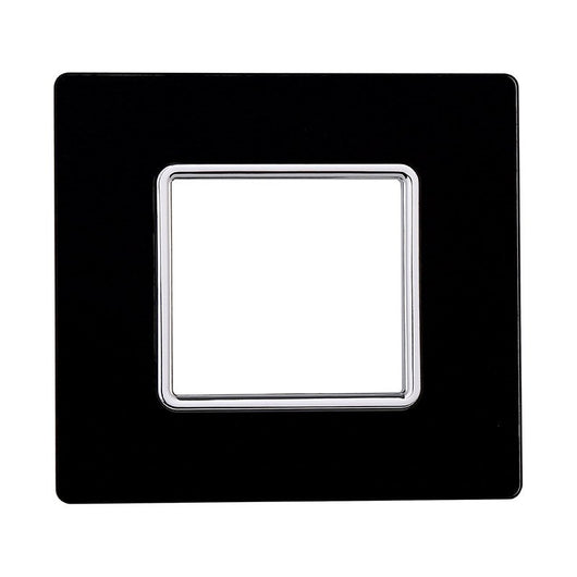ETTROIT Placca In Vetro Serie Solar 2P Colore Nero Compatibile Con Bticino Matix