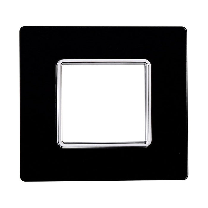 ETTROIT Placca In Vetro Serie Solar 2P Colore Nero Compatibile Con Bticino Matix