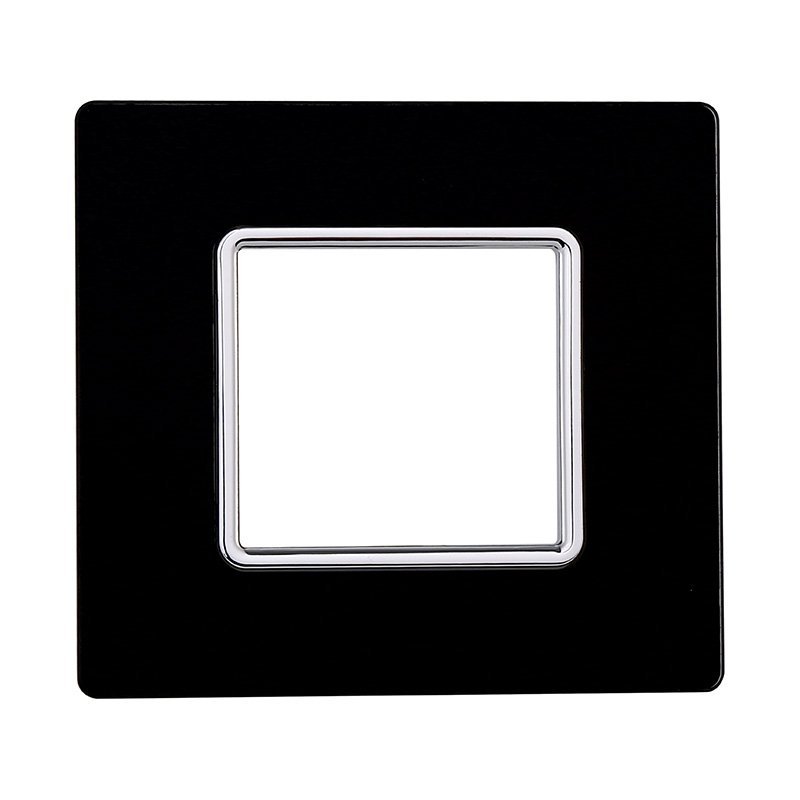 ETTROIT Placca In Vetro Serie Solar 2P Colore Nero Compatibile Con Bticino Matix