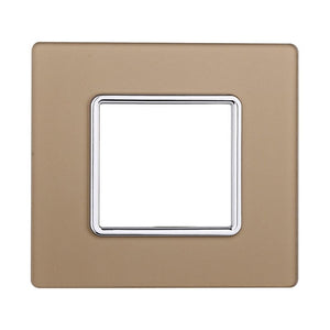 ETTROIT Placca In Vetro Serie Solar 2P Colore Oro Compatibile Con Bticino Matix