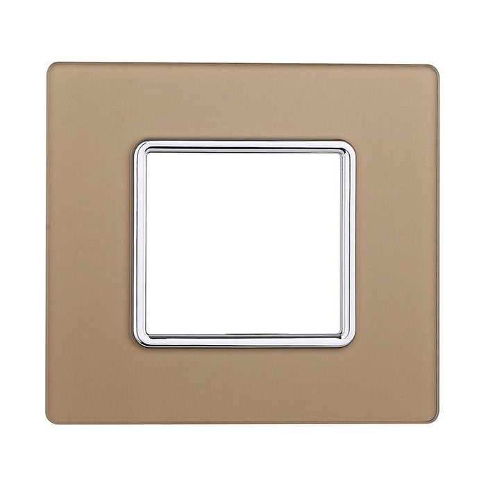 ETTROIT Placca In Vetro Serie Solar 2P Colore Oro Compatibile Con Bticino Matix