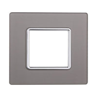 ETTROIT Placca In Vetro Serie Solar 2P Colore Silver Compatibile Con Bticino Matix