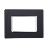 ETTROIT Placca In Vetro Serie Solar 3P Colore Acciaio Scuro Compatibile Con Bticino Matix