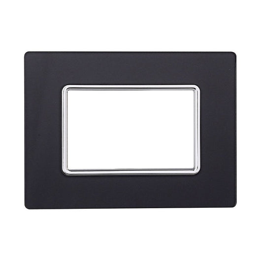 ETTROIT Placca In Vetro Serie Solar 3P Colore Acciaio Scuro Compatibile Con Bticino Matix