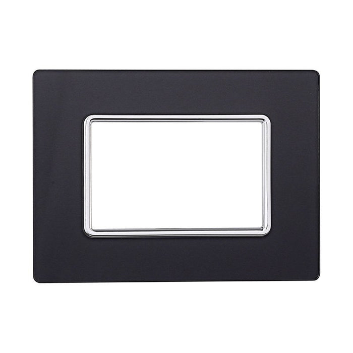 ETTROIT Placca In Vetro Serie Solar 3P Colore Acciaio Scuro Compatibile Con Bticino Matix