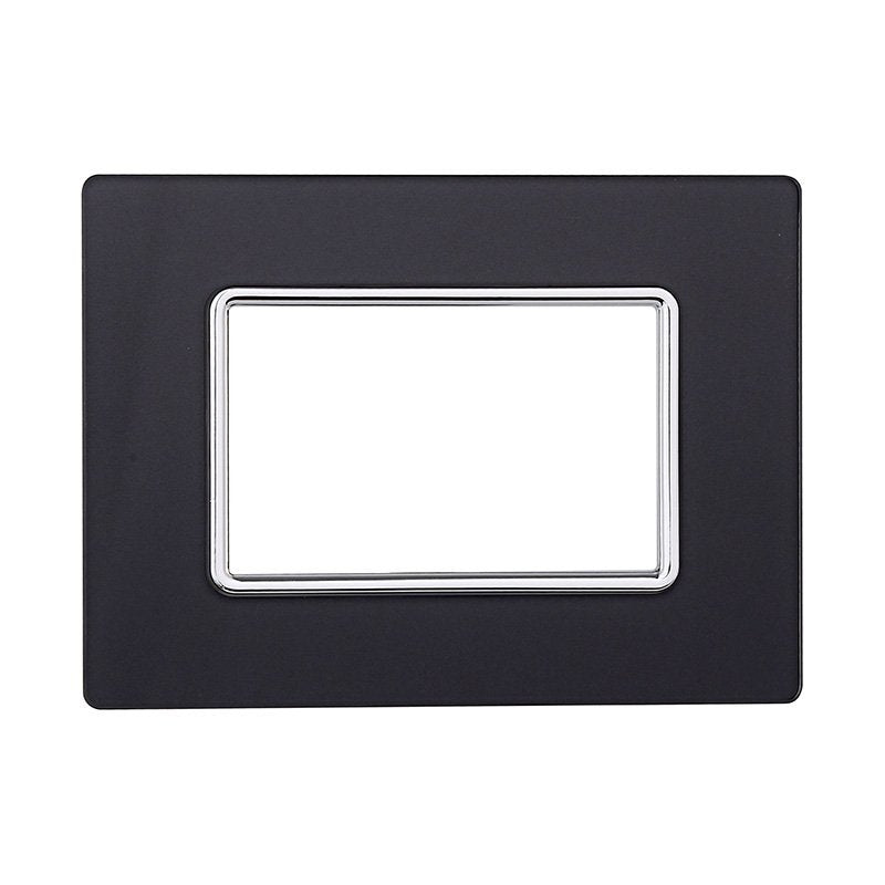 ETTROIT Placca In Vetro Serie Solar 3P Colore Acciaio Scuro Compatibile Con Bticino Matix