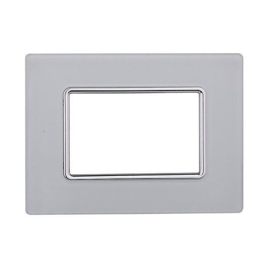 ETTROIT Placca In Vetro Serie Solar 3P Colore Bianco Compatibile Con Bticino Matix
