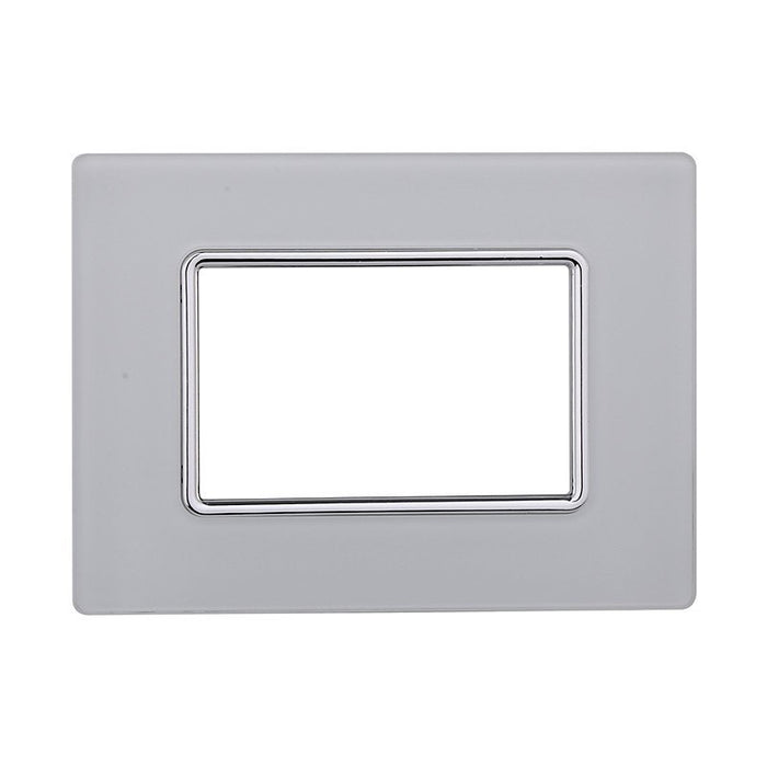 ETTROIT Placca In Vetro Serie Solar 3P Colore Bianco Compatibile Con Bticino Matix