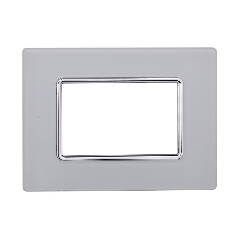 Placca In Vetro Serie Solar 3P Colore Bianco Compatibile Con Bticino Matix