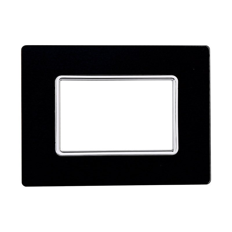Placca In Vetro Serie Solar 3P Colore Nero Compatibile Con Bticino Matix