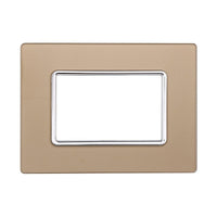 ETTROIT Placca In Vetro Serie Solar 3P Colore Oro Compatibile Con Bticino Matix