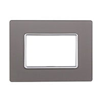 ETTROIT Placca In Vetro Serie Solar 3P Colore Silver Compatibile Con Bticino Matix