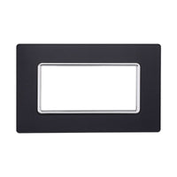 Placca In Vetro Serie Solar 4P Colore Acciaio Scuro Compatibile Con Bticino Matix