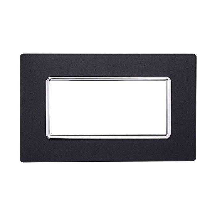 Placca In Vetro Serie Solar 4P Colore Acciaio Scuro Compatibile Con Bticino Matix