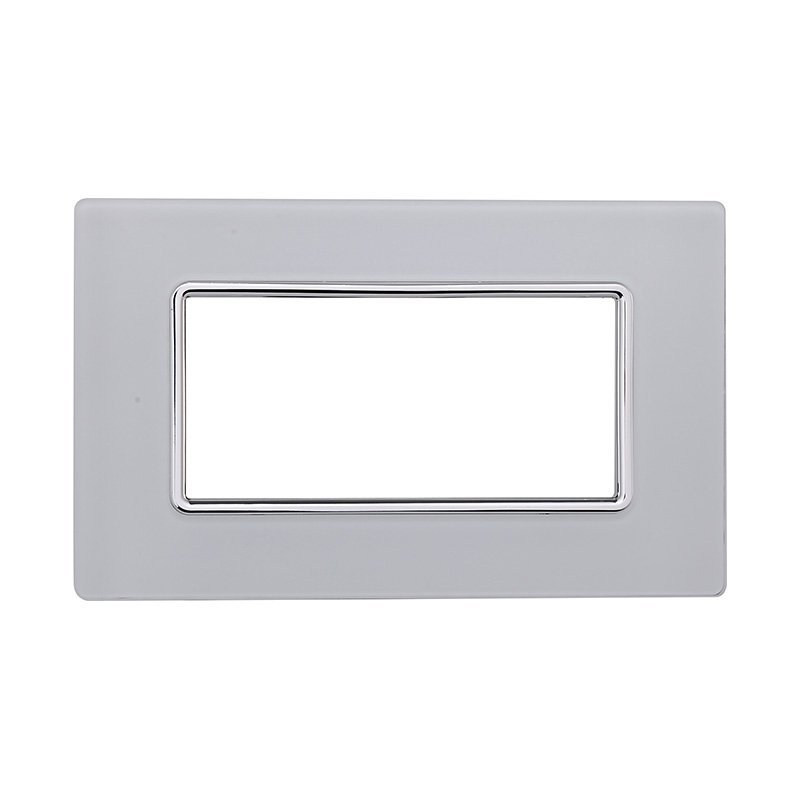 Placca In Vetro Serie Solar 4P Colore Bianco Compatibile Con Bticino Matix