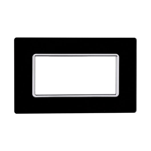 ETTROIT Placca In Vetro Serie Solar 4P Colore Nero Compatibile Con Bticino Matix