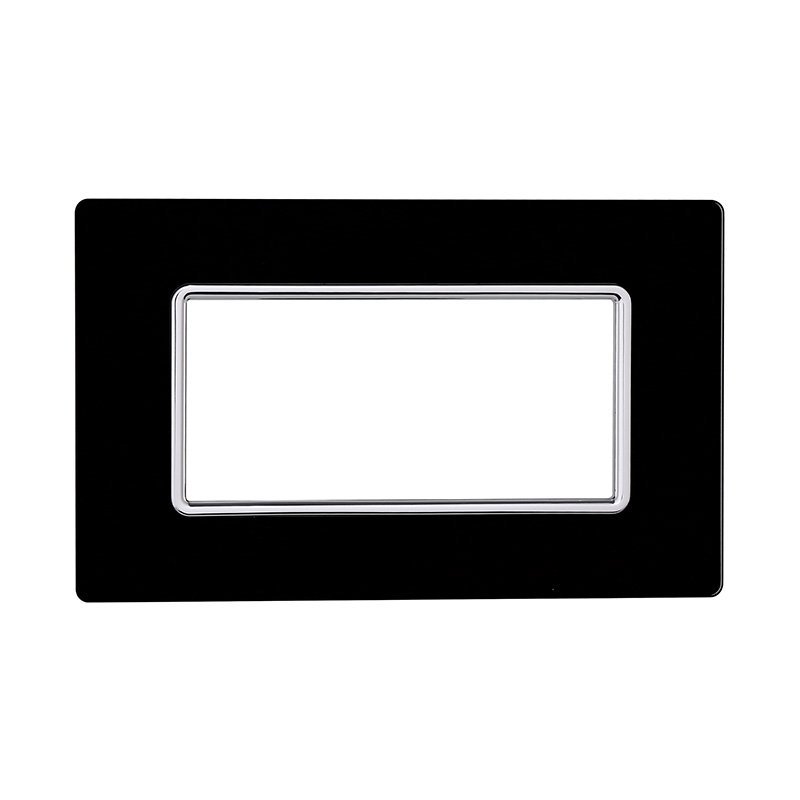 Placca In Vetro Serie Solar 4P Colore Nero Compatibile Con Bticino Matix