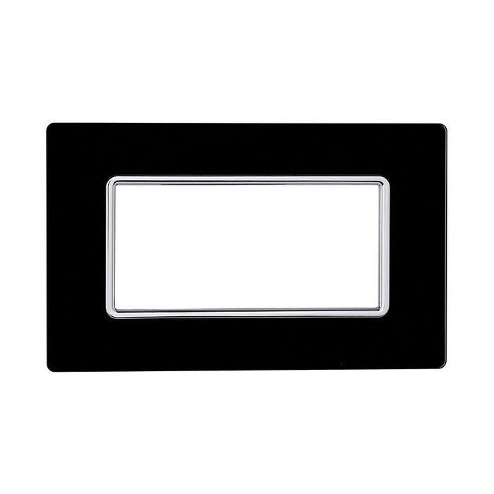 Placca In Vetro Serie Solar 4P Colore Nero Compatibile Con Bticino Matix