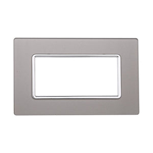 ETTROIT Placca In Vetro Serie Solar 4P Colore Silver Compatibile Con Bticino Matix